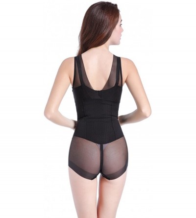 Shapewear Women's Slimmer Shapewear High Waist Tummy Control Bodysuit Breathable Underbust Corset - Black - CU189QLY8G7 $15.86