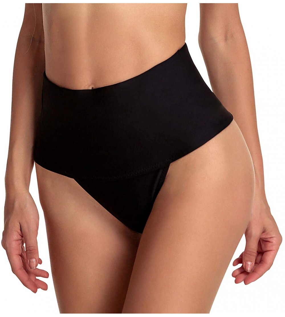 Shapewear Women's High Waist Shapewear Pants Thong Seamless Tummy Control Underwear Shaper - Black - CA18L7O8KYZ $20.88