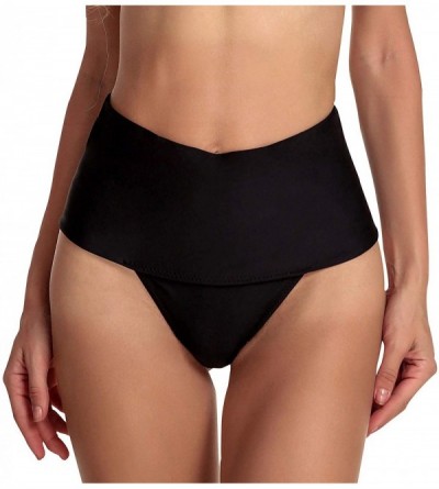 Shapewear Women's High Waist Shapewear Pants Thong Seamless Tummy Control Underwear Shaper - Black - CA18L7O8KYZ $20.88