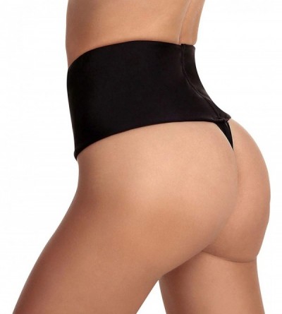 Shapewear Women's High Waist Shapewear Pants Thong Seamless Tummy Control Underwear Shaper - Black - CA18L7O8KYZ $20.88