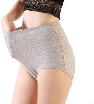 Panties High Waist Women Panties Cotton Pack for Plus Size Stretch Women Panties Briefs in Multi-Packs - Grey - CJ188LLOC9M $...