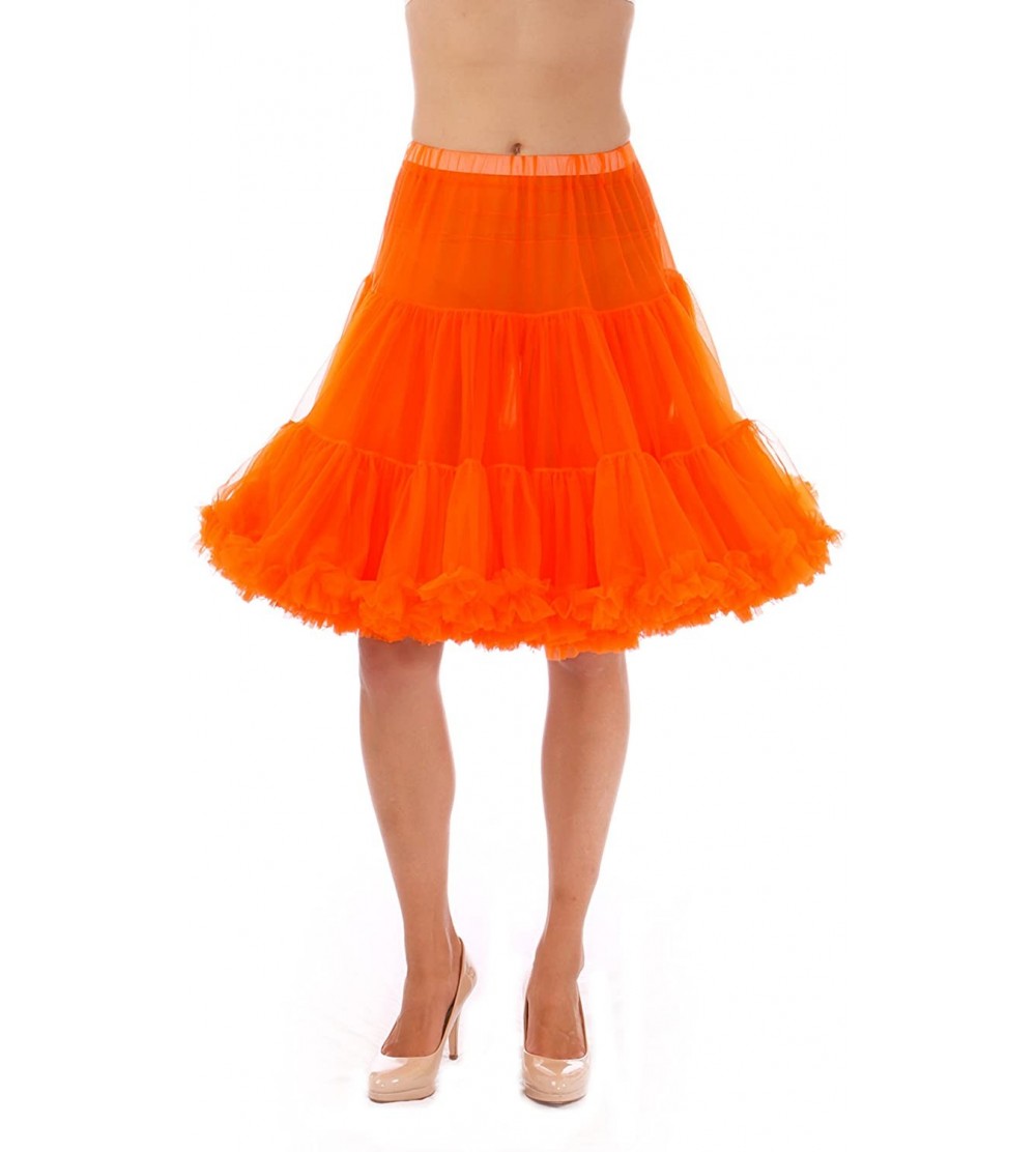 Slips Luxury Vintage Knee-Length Crinoline Jennifer Petticoat Skirt Pettiskirt- Adult Tutu for Rockabilly 50s - Orange - C511...