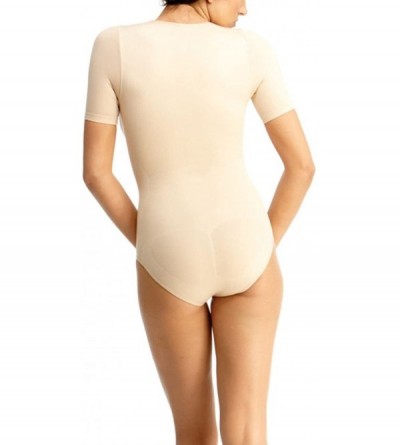 Shapewear Rilassata Short Sleeve Bodysuit Shaper - Shapewear - Nude Shapewear - C41199P9X2F $26.29