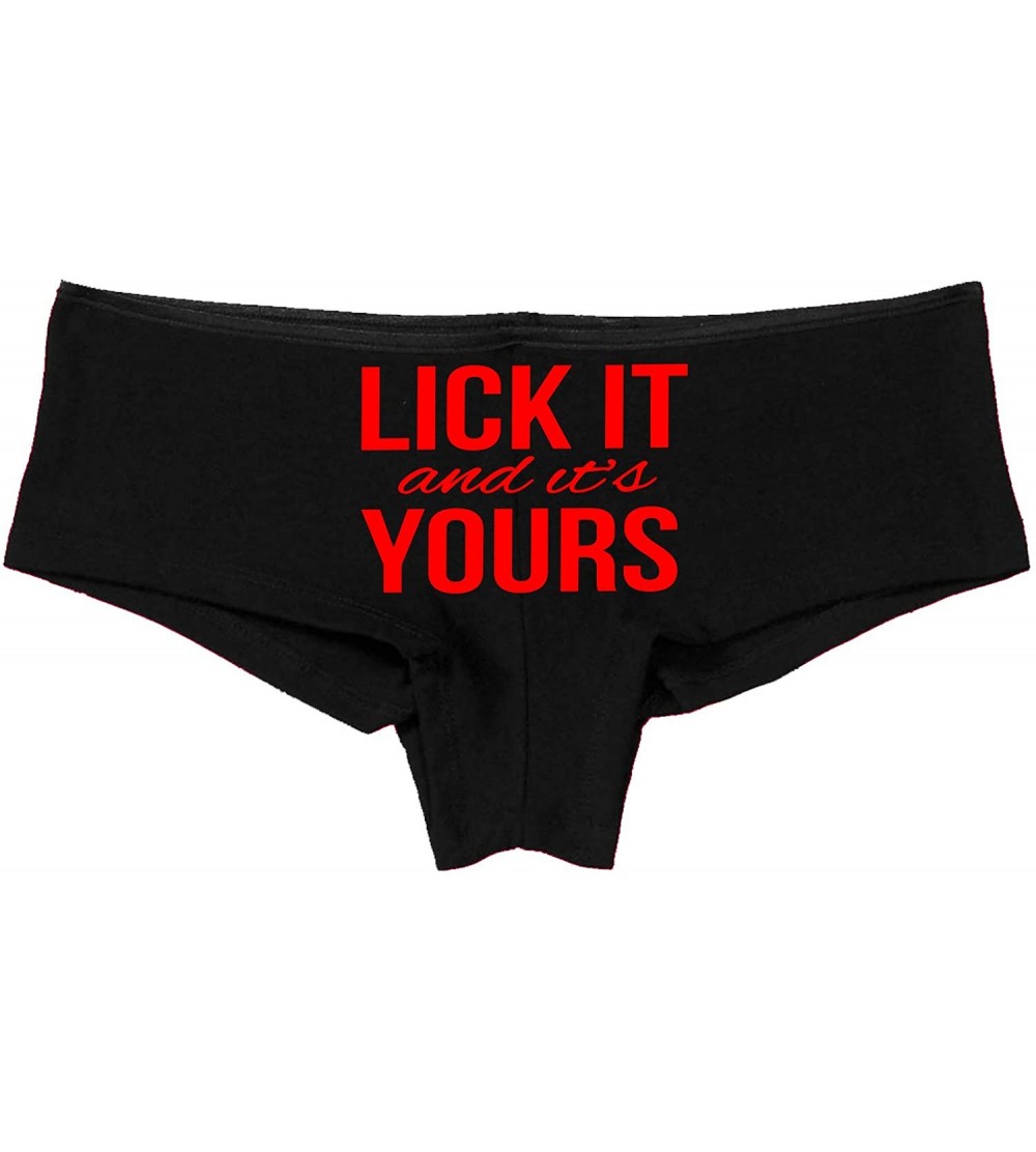 Lick It and Its Your Funny Oral Sex Black Underwear eat me - Red -  C618LRNNGT8