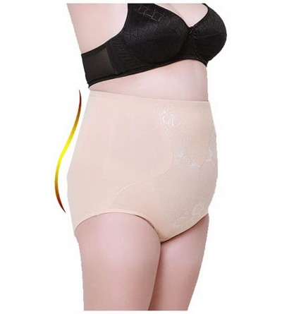 Shapewear Women's High Waist Tummy Control Slimming Panty Plus Size - 5133-black+khaki - CO18KQY969S $18.68