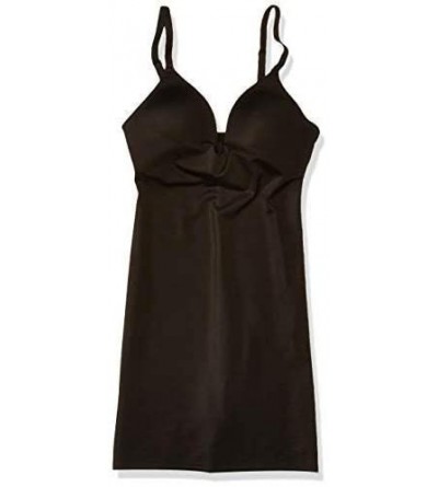 Shapewear Women's Plunge Slip - Black - CI18R30SRGH $28.06