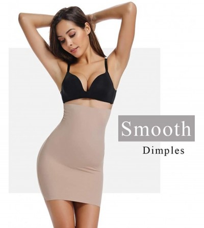 Shapewear Half Slips for Women Under Dresses High Waist Tummy Control Slip Shapewear - Beige-0243 - CZ18QLLOMD9 $16.15