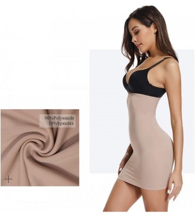 Shapewear Half Slips for Women Under Dresses High Waist Tummy Control Slip Shapewear - Beige-0243 - CZ18QLLOMD9 $16.15