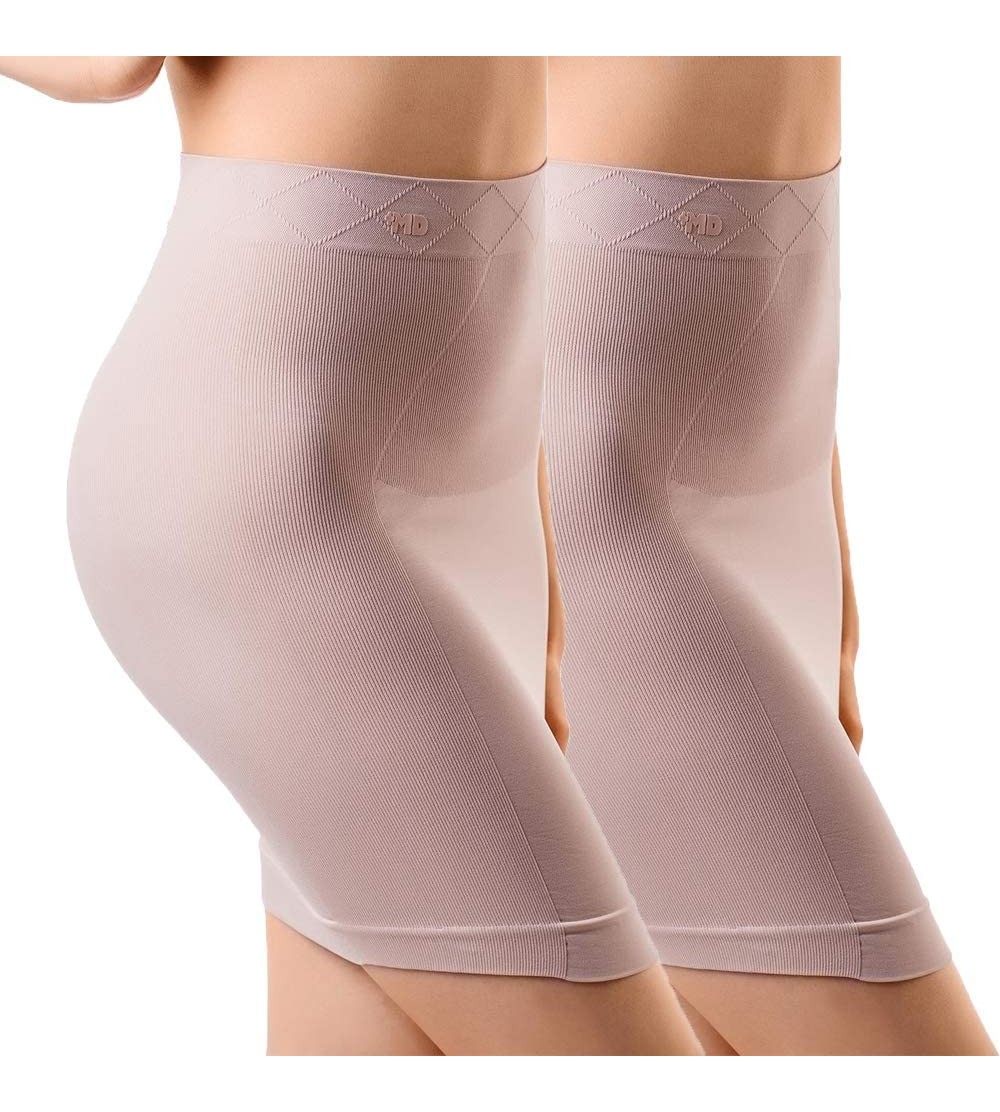 Shapewear Women's Shapewear High Waisted Nylon Firm Tummy Control Half Slip Body Shaper Nude2XL - C1186E9HNO7 $19.74