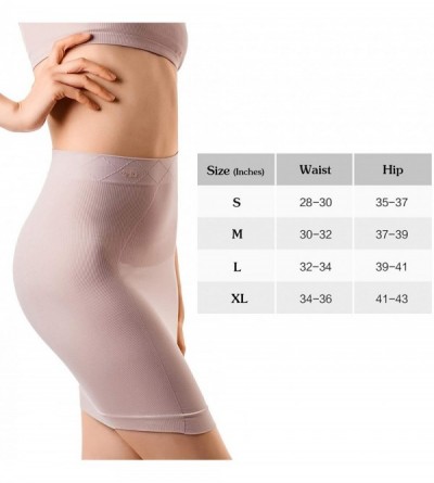 Shapewear Women's Shapewear High Waisted Nylon Firm Tummy Control Half Slip Body Shaper Nude2XL - C1186E9HNO7 $19.74