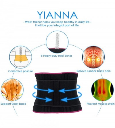 Shapewear Waist Trainer Slimming Body Shaper Belt - Sport Girdle Waist Trimmer Compression Belly Weight Loss - Rose - C418I48...