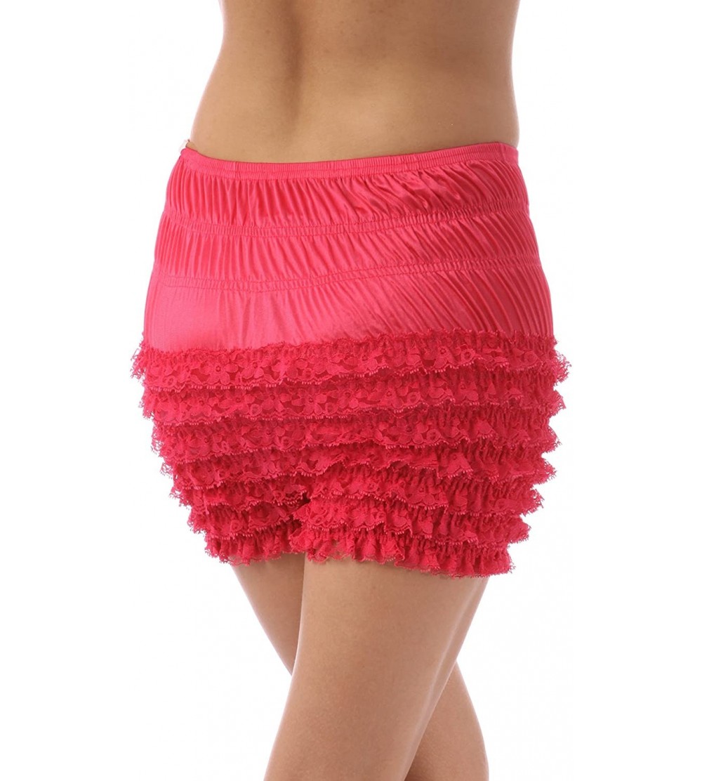 Panties Womens Sexy Ruffle Panties Tanga Dance Bloomers Sissy Booty Shorts - Raspberry N20 - CA18D83GOZL $14.17