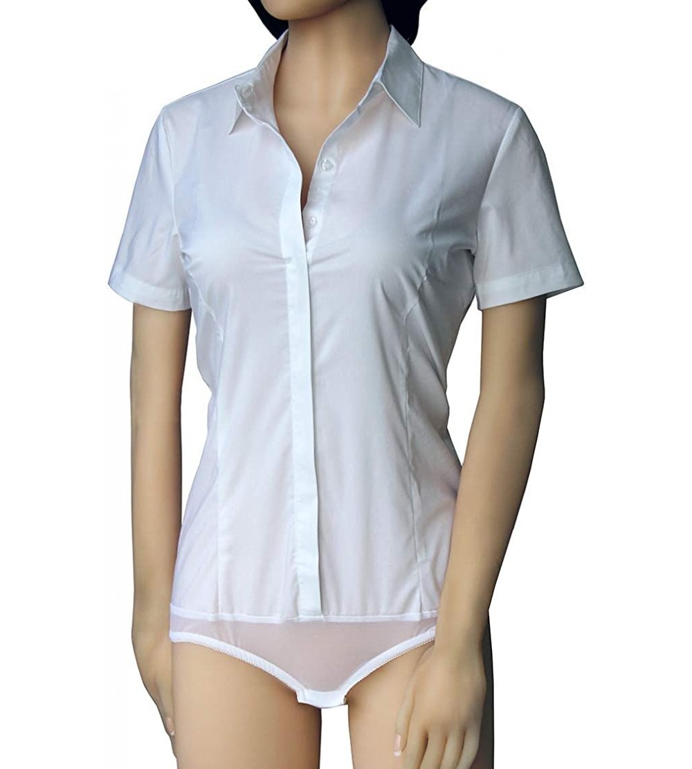 Shapewear Classic Bodysuit Blouse One-Piece Leotards for Women Winter - Yz56short-white - CL18LTZ6A37 $32.81