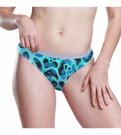 Panties Leopard Skin Blue Texture Women's Underwear Polyester Bikini Panty - Leopard Skin Blue Texture - CG18S59ONHR $26.43