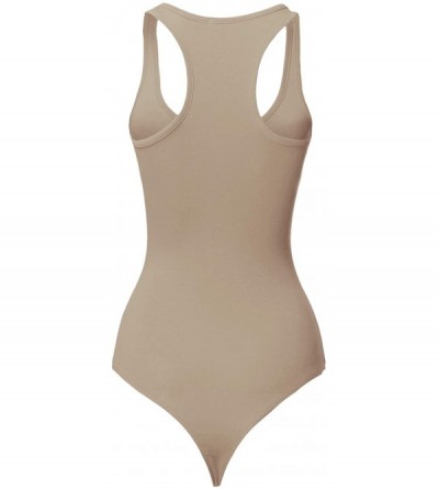 Shapewear Women's Classic Solid Sleeveless V-Neck Bodysuit - Fewbsv0008 Desert - CC18ZG8E92C $9.83