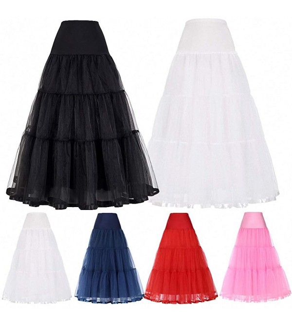 Women Black Red Retro Skirt Wedding Crinoline Underskirt Ball Gown ...