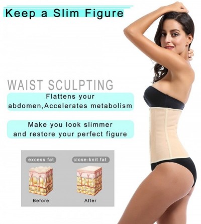 Shapewear Women Waist Trainer Corsets for Weight Loss-Waist Cincher Underbust Body Shaper - Beige - CL1933I27Z0 $20.28