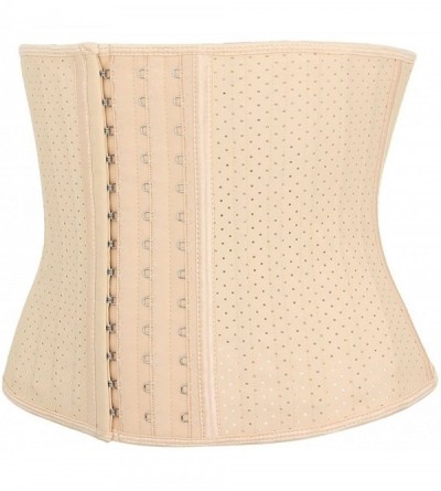 Shapewear Women's Latex Short Torso Waist Trainer Corset Training Shaper - Beige-25 Boned - C719255UQ2N $45.05