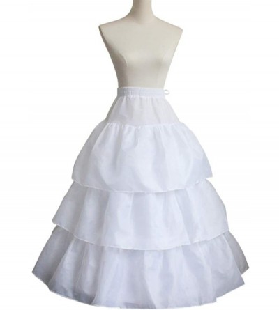 Slips Women 2 Hoops 3 Slips Wedding Petticoat Crinoline Slips Underskirt for Quinceanera Ball Gown - White - CF193IMTQCL $19.35