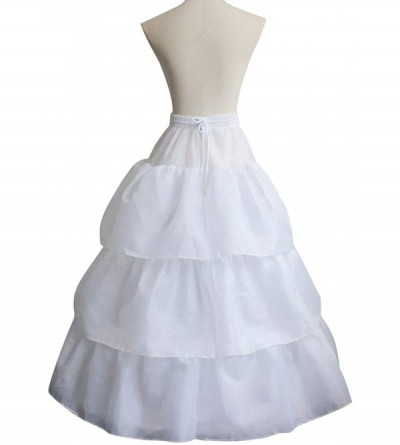 Slips Women 2 Hoops 3 Slips Wedding Petticoat Crinoline Slips Underskirt for Quinceanera Ball Gown - White - CF193IMTQCL $19.35