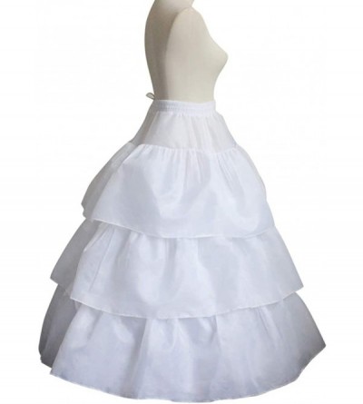 Slips Women 2 Hoops 3 Slips Wedding Petticoat Crinoline Slips Underskirt for Quinceanera Ball Gown - White - CF193IMTQCL $19.35