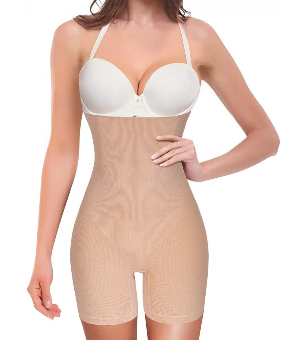 Shapewear Women Waist Trainer Shapewear Tummy Control Body Shaper Shorts Hi-Waist Butt Lifter Thigh Slimmer - Beige - C518RTY...