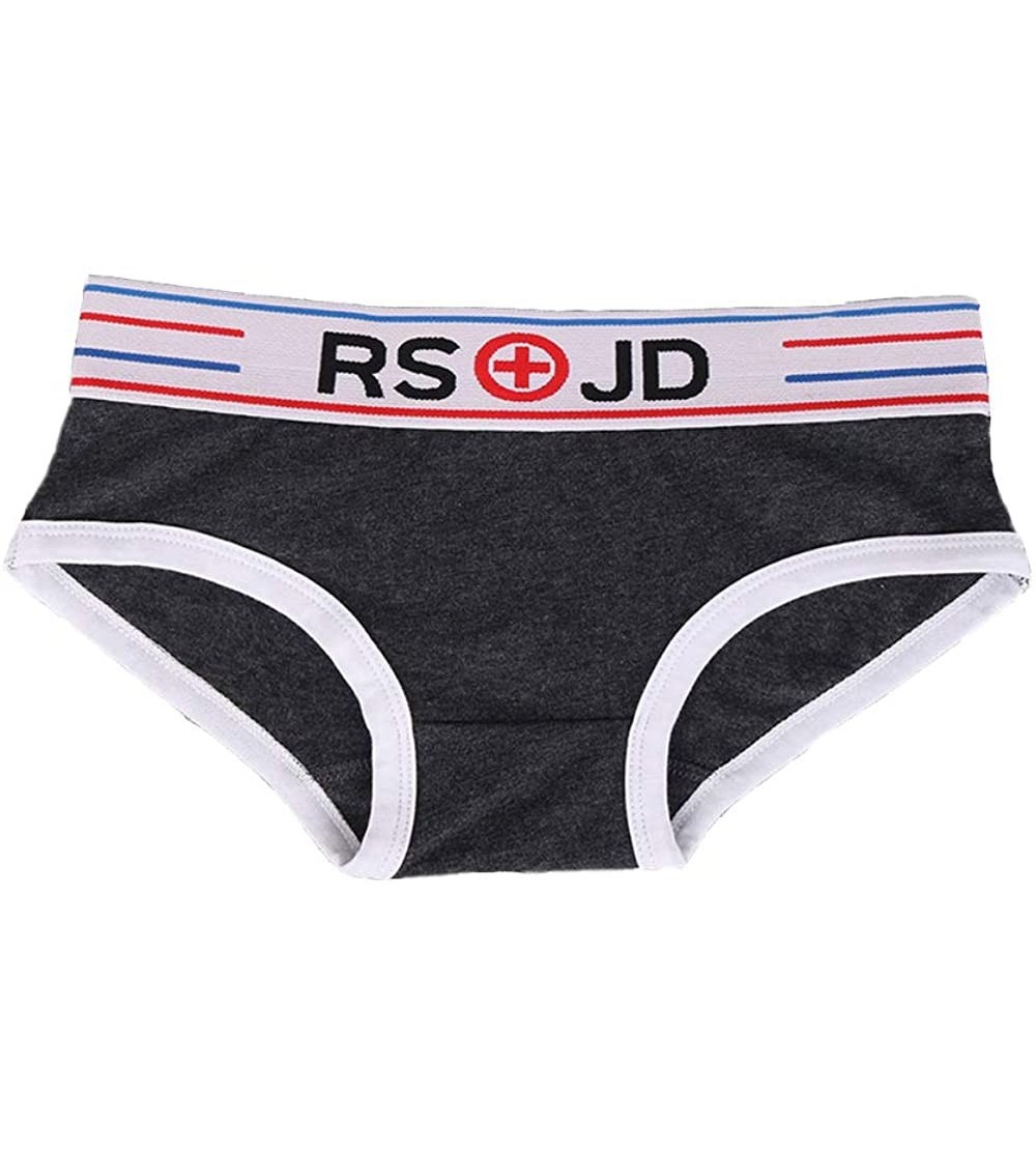 Panties Cotton Striped Boyshort 3 Pack Boxer Briefs for Tomboy Trans Lesbian - Darkgray - C918ZLU79MI $24.87