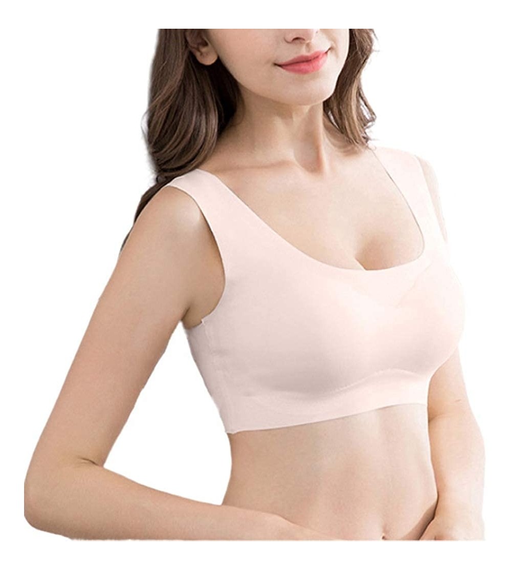 Bras Women Ice Silk Everydays Bras with Removable Pads-Seamless Bralette for Summer-Thin Comfy Tops for Casual Daily Workout ...