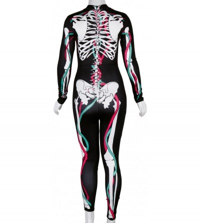 Shapewear Women Halloween Skull Costume Printing Skeleton Cosplay Jumpsuit Romper - Print 55 - C218GRKSKWK $23.43