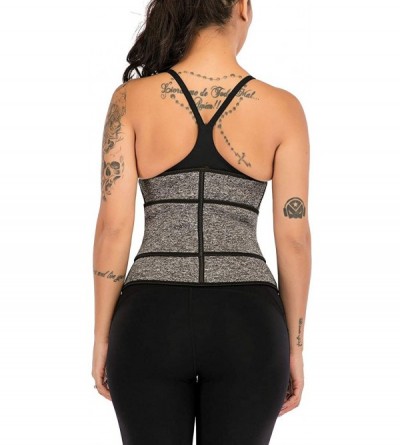 Shapewear Womens Neoprene Waist Trainer Cincher Body Shaper Corset Belt Zipper Sport Girdle - Grey - CW1935TRY7K $15.99