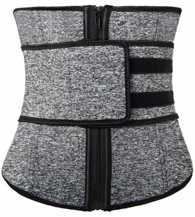 Shapewear Womens Neoprene Waist Trainer Cincher Body Shaper Corset Belt Zipper Sport Girdle - Grey - CW1935TRY7K $15.99