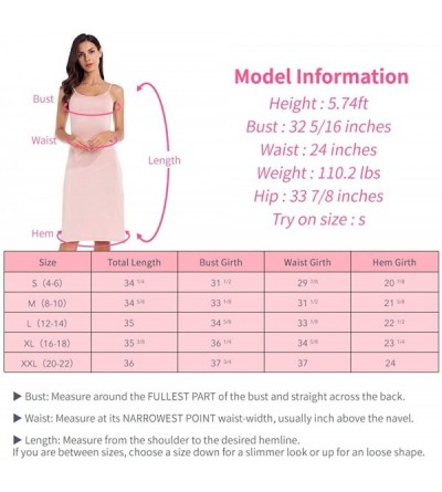 Slips Full Slip for Women Spaghetti Strap Camisole Dress with Both Side Split Midi Slips - Apricot - CN19C23AA4C $17.81