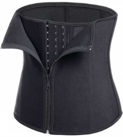 Shapewear Women Latex Waist Trainer Corset Zipper Underbust Cincher Belt Weight Loss Body Shaper - Black - CN18E4SEUII $12.95