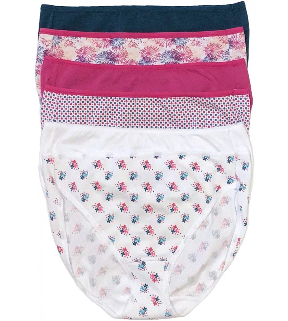 Panties Cotton Stretch Hi Cut Panty | 6-Pack - Berry Pines - C418WOICKW4 $26.00