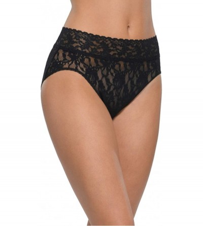 Panties Women's Signature Lace French Bikini - Black - CC18SW4ZQ4H $35.94
