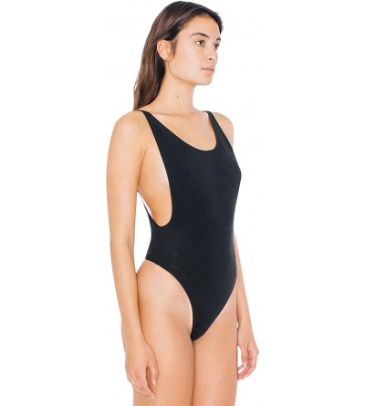 Shapewear Women's Cotton Spandex Sleeveless Deep Cut Bodysuit - Black - CY18Y296SKT $27.50