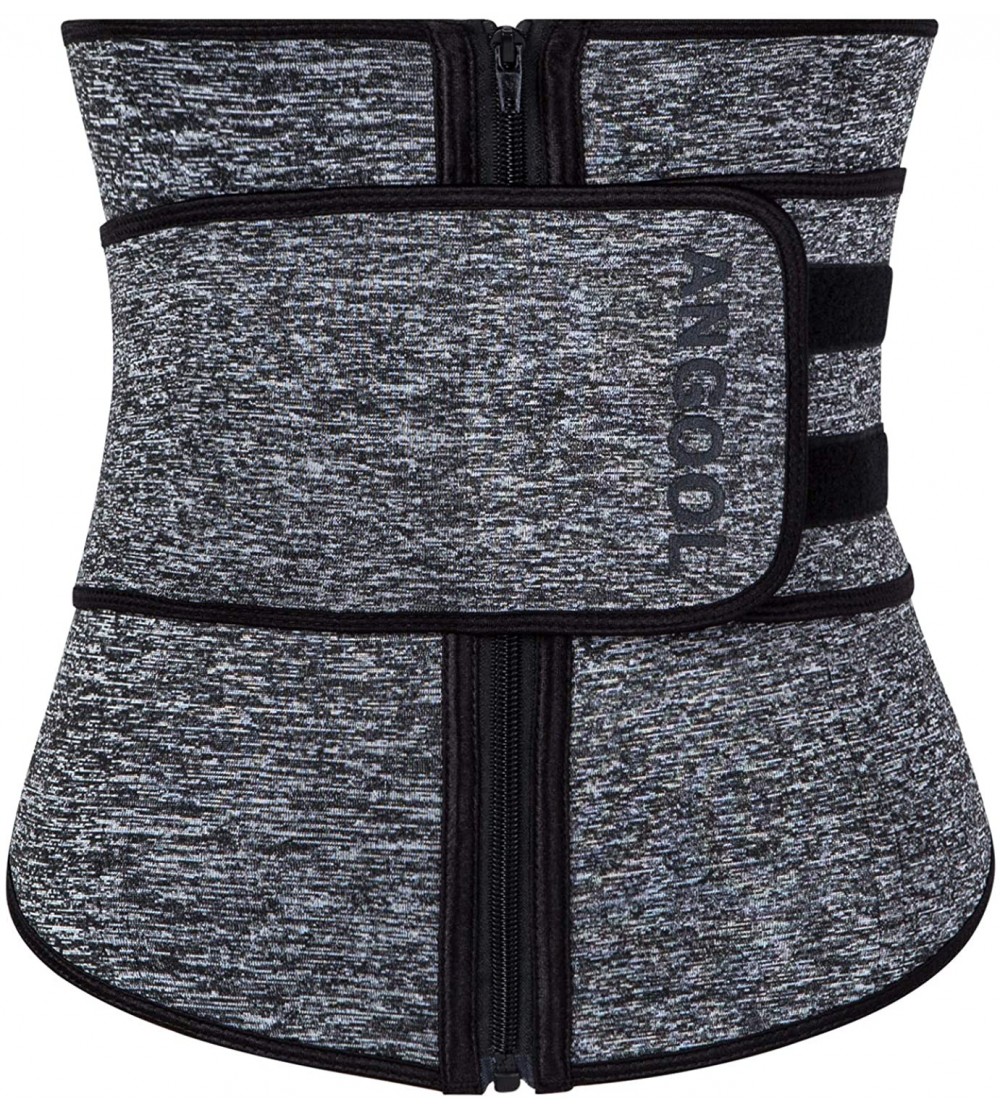 Shapewear Women's Waist Trainer Sauna Belt Hourglass Shaper Neoprene Sweat Corset for Weight Loss - Gray(zipper) - C118NAWX02...