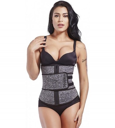 Shapewear Women's Waist Trainer Sauna Belt Hourglass Shaper Neoprene Sweat Corset for Weight Loss - Gray(zipper) - C118NAWX02...