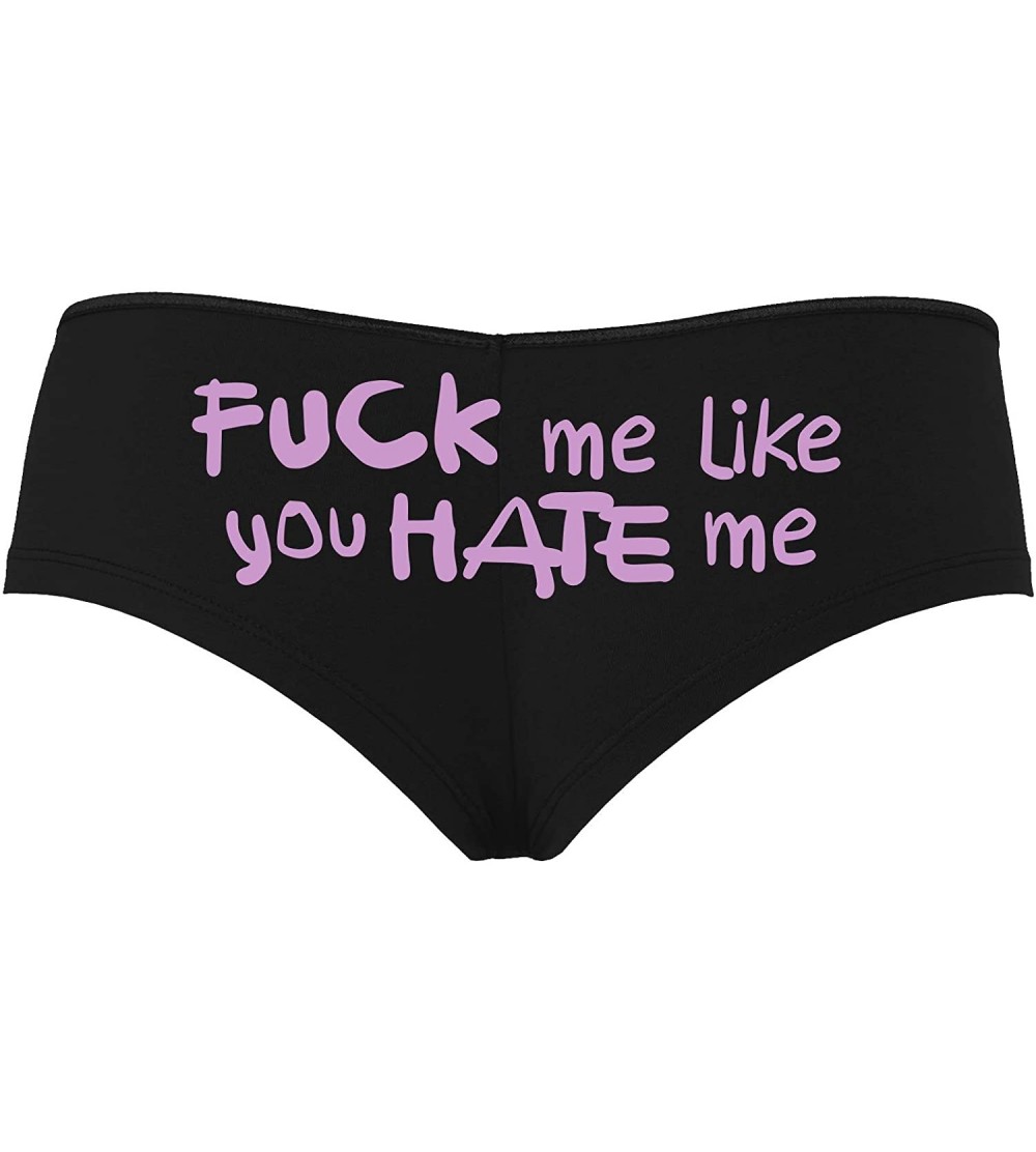 Fuck Me Like You Hate Me Hard Angry Black Boyshort Panties - Lavender -  C6195GOWAY0