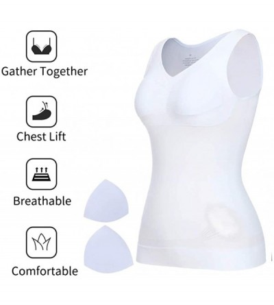 Shapewear 3 in 1 Sculpting Body Shaping Cami- Women Slim Up Lift Bra Shaper Body Shaping Camisole - Beige - CT199XGHYI0 $16.51