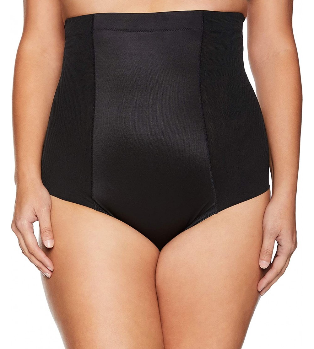 Shapewear Women's Plus Size Smooth and Chic Control Brief - Black - C7182KACHME $31.04