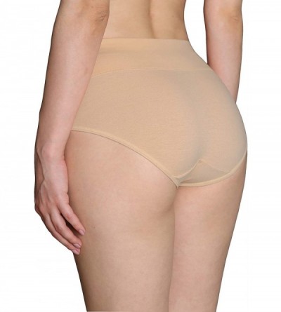 Panties Womens High Waisted Underwear Cotton Panties Regular & Plus Size Multipack - Black-beige-white - CV18UYC9HQW $19.95