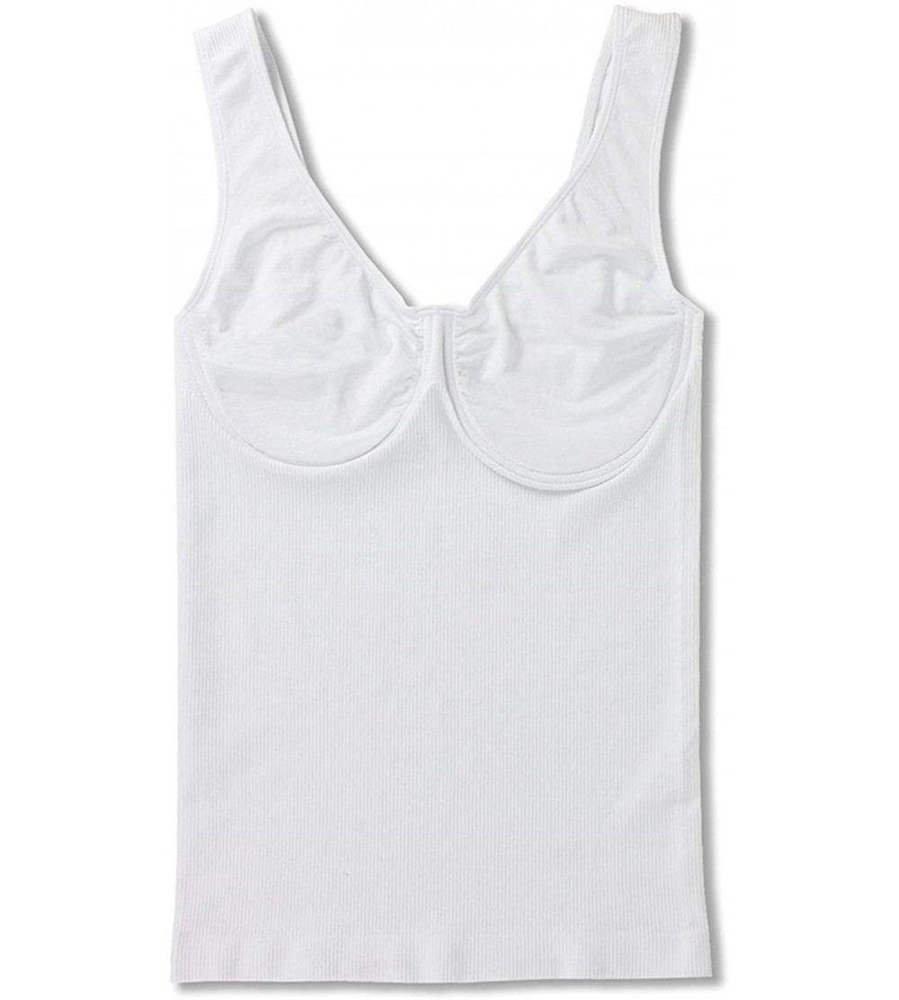 Shapewear Women's Underwire Bra Tank Top Cami Shapewear Bodysuit Black - White - CQ18E7LKM48 $13.57