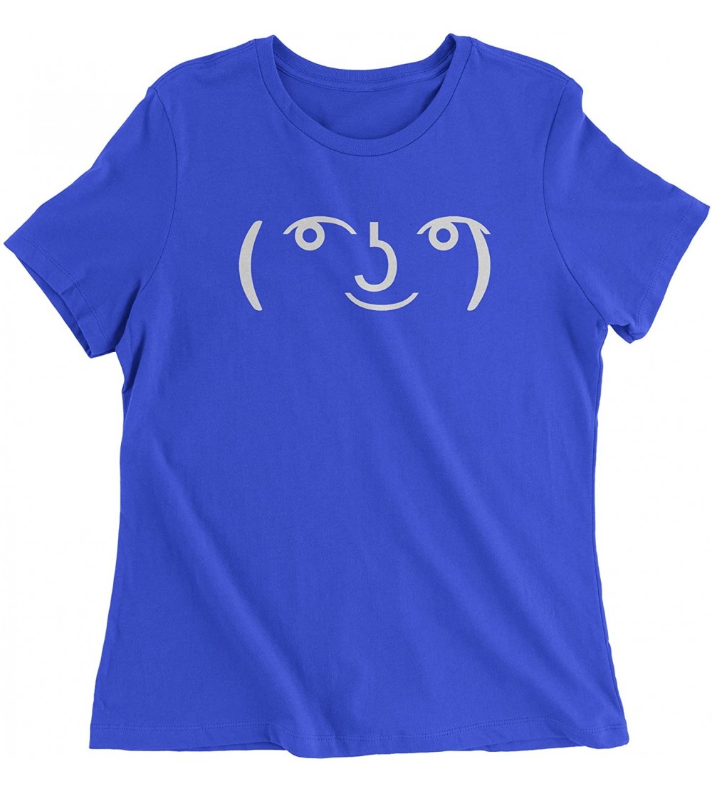 Camisoles & Tanks Le Lenny Face Emoticon Meme Womens T-Shirt - Royal Blue - C2189TY48OQ $21.81