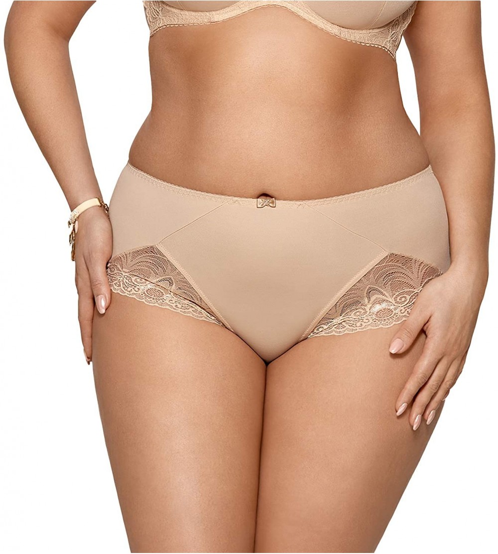 Panties K426 Women's Casablanca Beige Lace Knickers Panty Full Brief - Beige - C518GDOZM03 $26.06