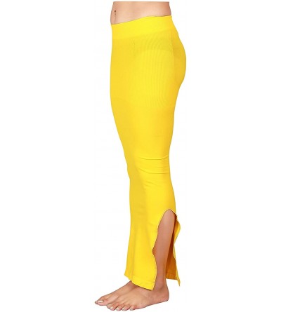 Shapewear Women Microfiber Seamless Saree & Gown Shapewear - Yellow - CT1944WOHZM $32.56