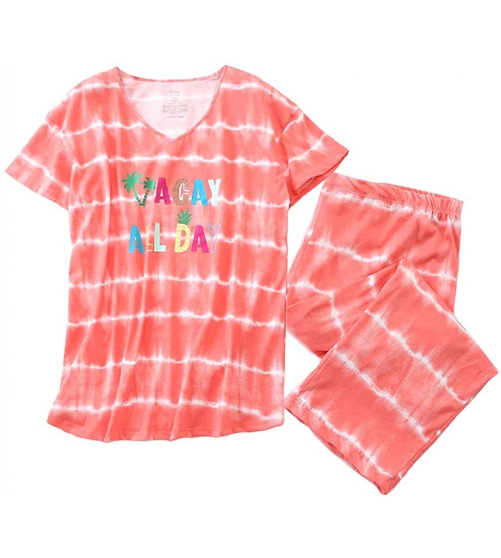 Nightgowns & Sleepshirts Women's Sleepwear Tops with Capri Pants Pajama Sets - All Day - CH18ARGO3WI $18.56