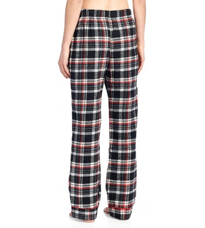 Bottoms Women's Super Soft Flannel Plaid Pajama Sleep Pants - Black Ivory - C618EDEOG86 $16.77