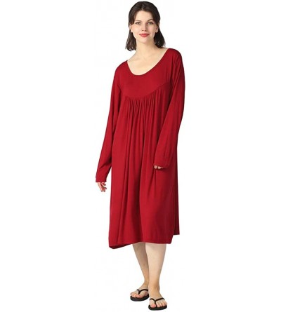 Nightgowns & Sleepshirts Women's Cotton Nightshirts Sleepwear Short Sleeves Loungewear Nightgown Oversized Lounger House Dres...