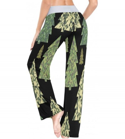 Bottoms Women's Comfy Casual Pajama Pants Camouflage Christmas Tree Drawstring Palazzo Lounge Pants Wide Leg - Multicolor - C...